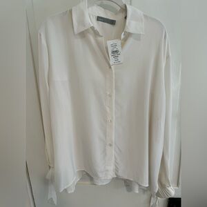 Vince- Brand new/never worn/with tags- silk button down shirt, size M